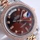 Luxury Replica Rolex DayDate Iced Out 2-Tone Rose Gold Watches Chocolate Dial 40mm (4)_th.jpg